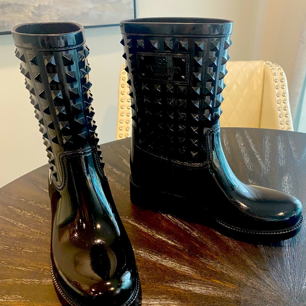 Valentino Garavani 'Rockstud' Waterproof Rain Boots 6